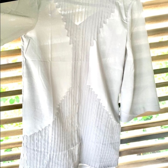 Qi Neiman Marcus $175 Tuxedo Tunic XSP Grey Silver Dress Party Wedding - Picture 2 of 10